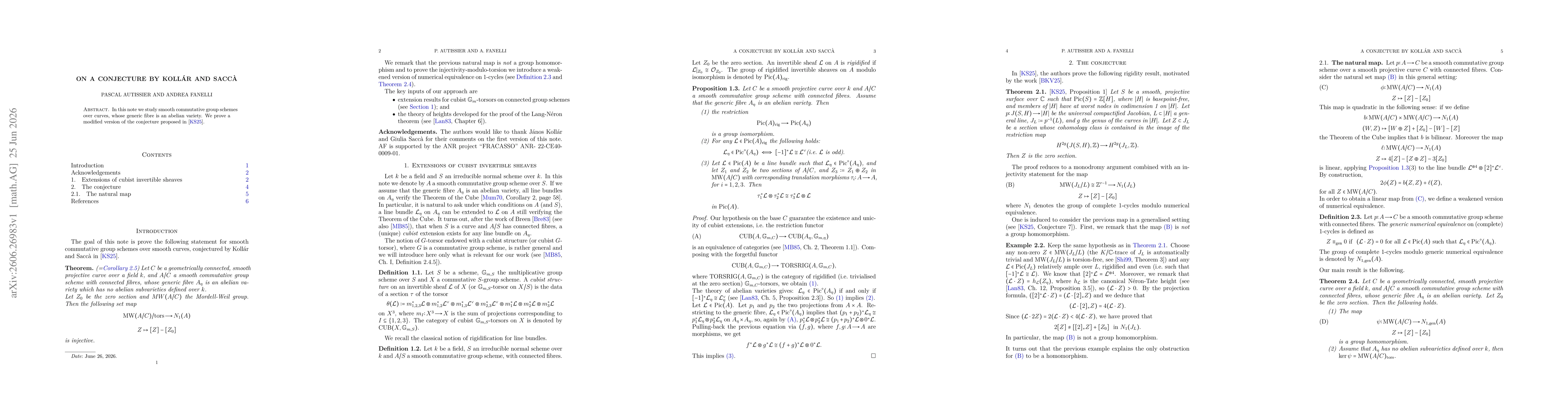 Thumbnail for On a conjecture by Kollár and Saccà