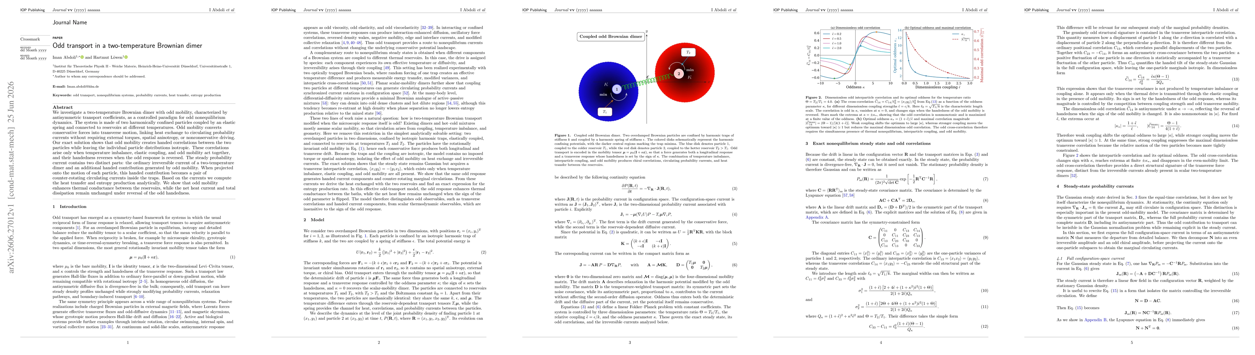 Thumbnail for Odd transport in a two-temperature Brownian dimer