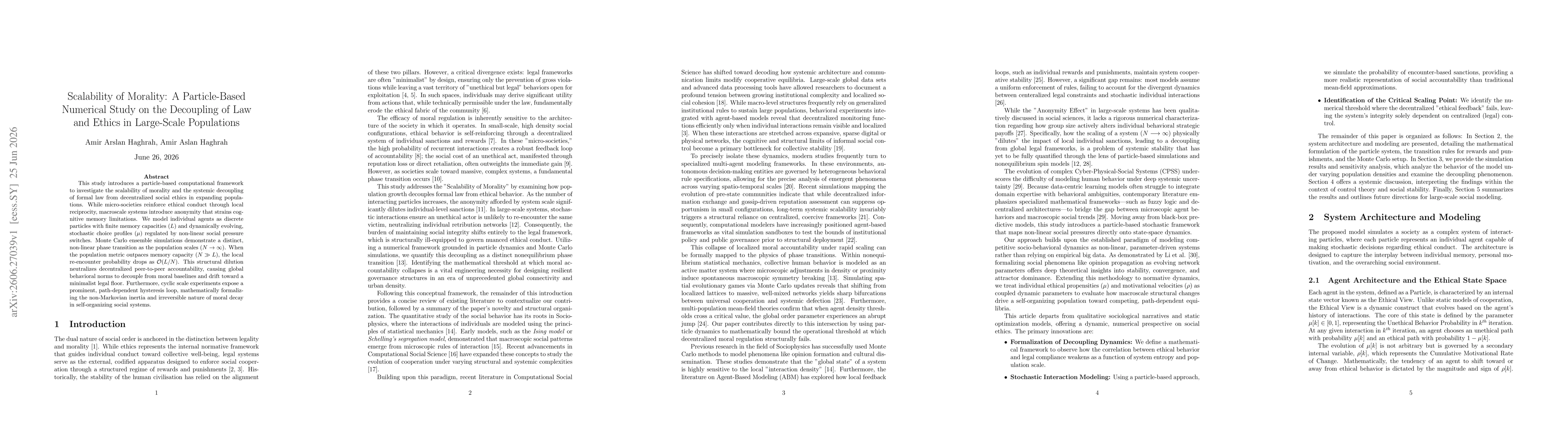 Thumbnail for Scalability of Morality: A Particle-Based Numerical Study on the Decoupling of Law and Ethics in Large-Scale Populations