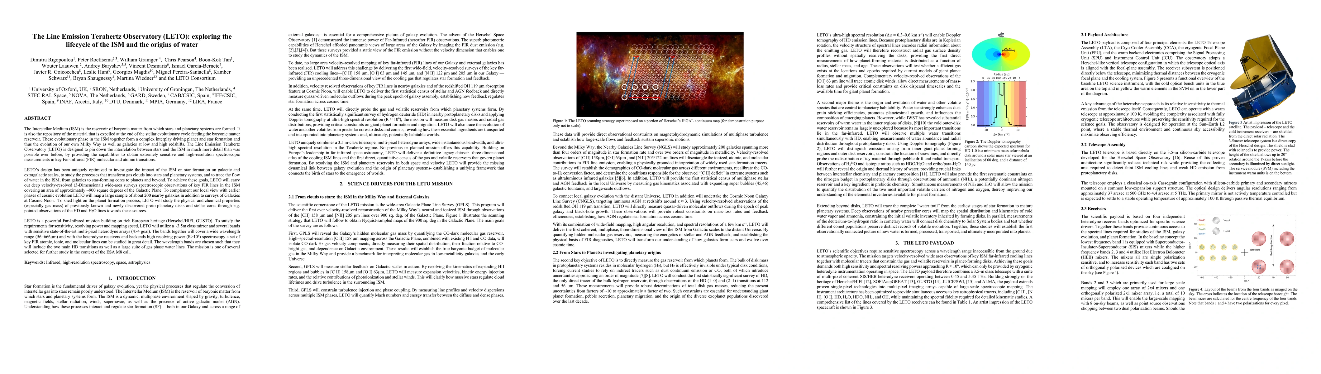 Thumbnail for The Line Emission Terahertz Observatory (LETO): Exploring the lifecycle of the ISM and the origins of water