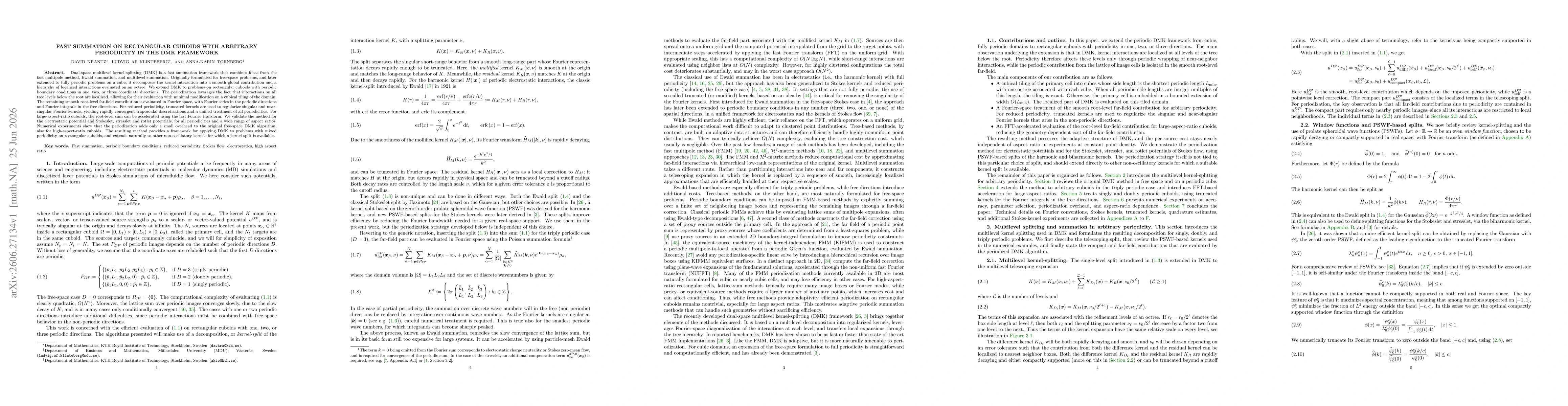 Thumbnail for Fast summation on rectangular cuboids with arbitrary periodicity in the DMK framework