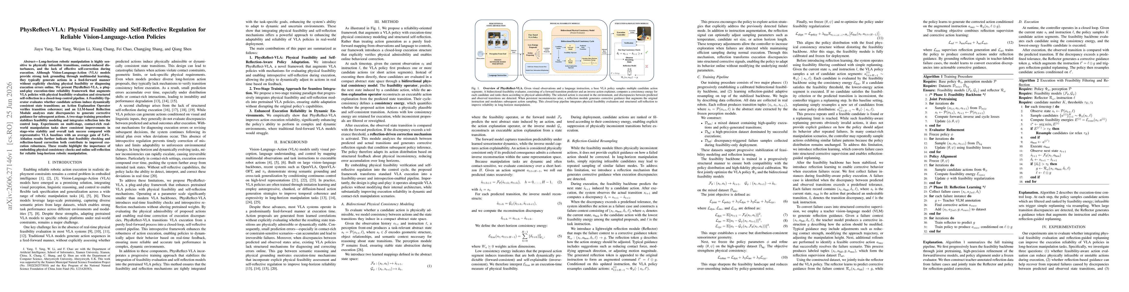 Thumbnail for PhysReflect-VLA: Physical Feasibility and Self-Reflective Regulation for Reliable Vision-Language-Action Policies