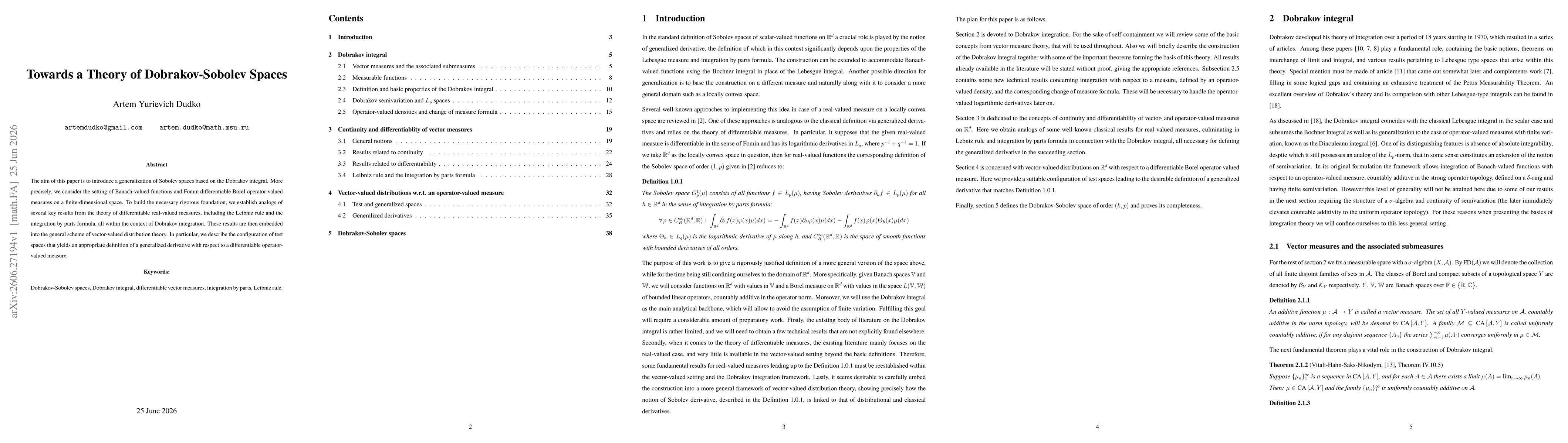 Thumbnail for Towards a Theory of Dobrakov-Sobolev Spaces