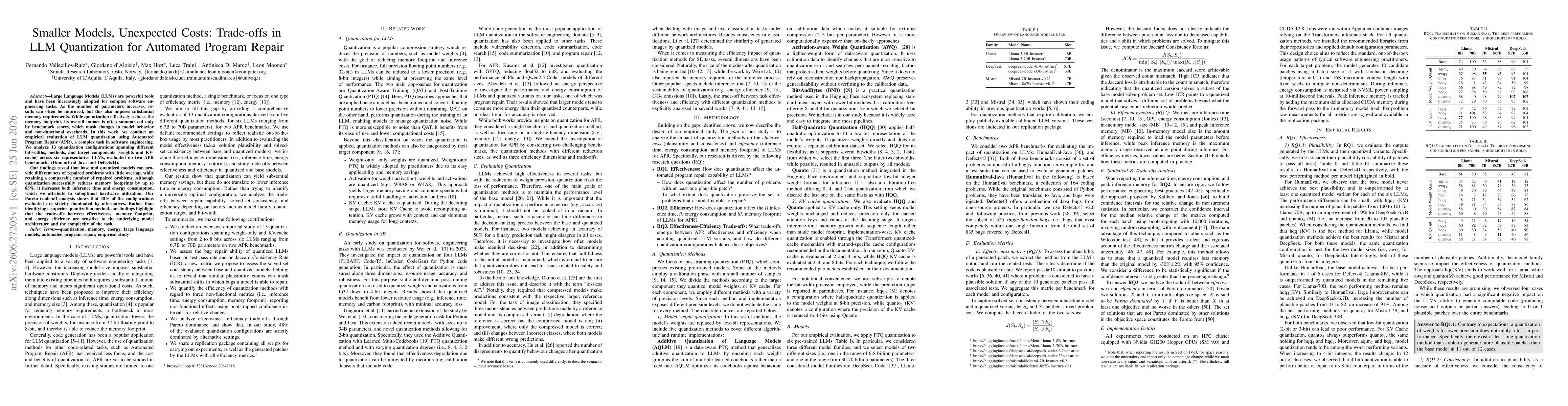 Thumbnail for Smaller Models, Unexpected Costs: Trade-offs in LLM Quantization for Automated Program Repair