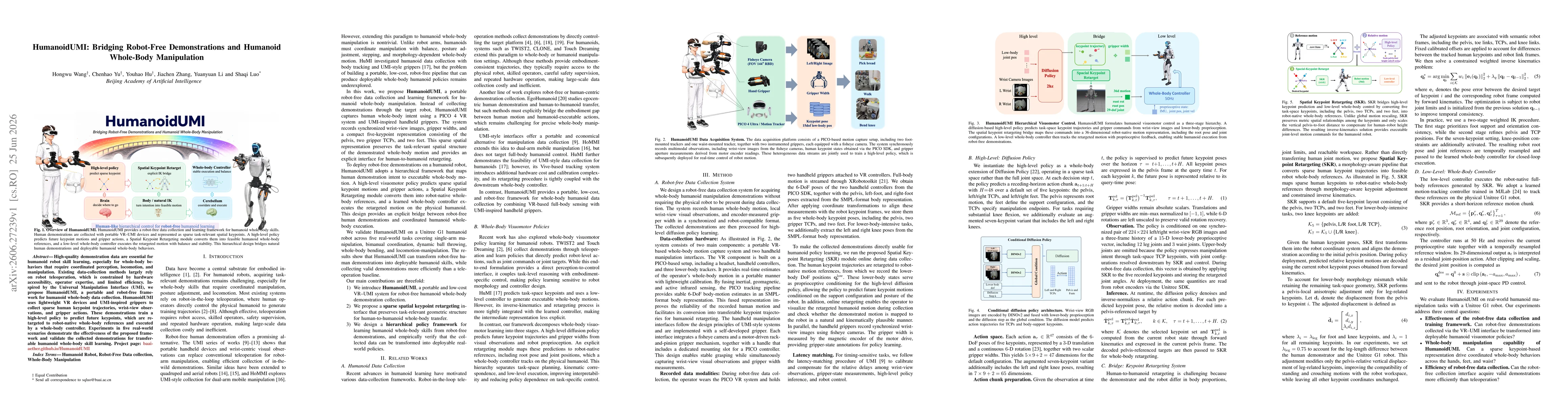 Thumbnail for HumanoidUMI: Bridging Robot-Free Demonstrations and Humanoid Whole-Body Manipulation
