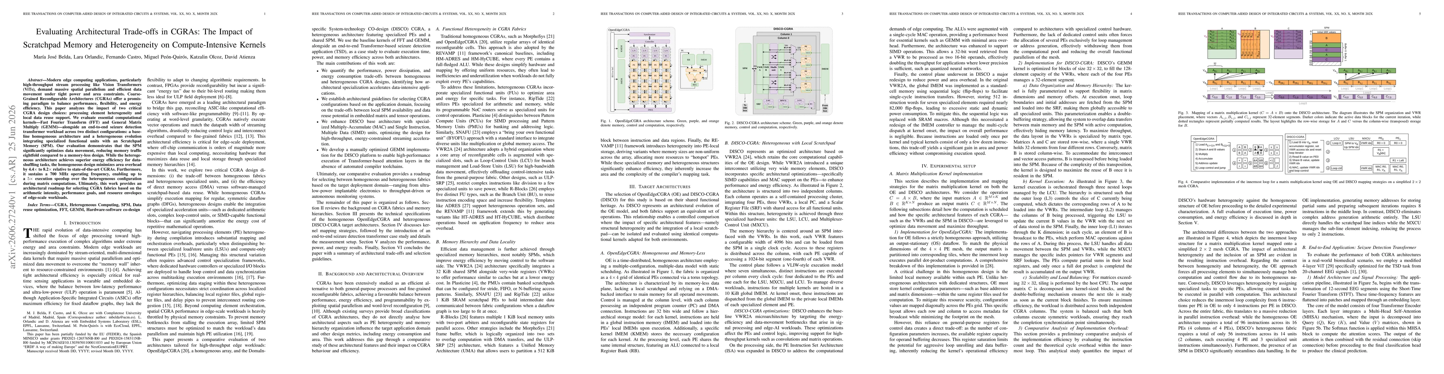 Thumbnail for Evaluating Architectural Trade-offs in CGRAs: The Impact of Scratchpad Memory and Heterogeneity on Compute-Intensive Kernels