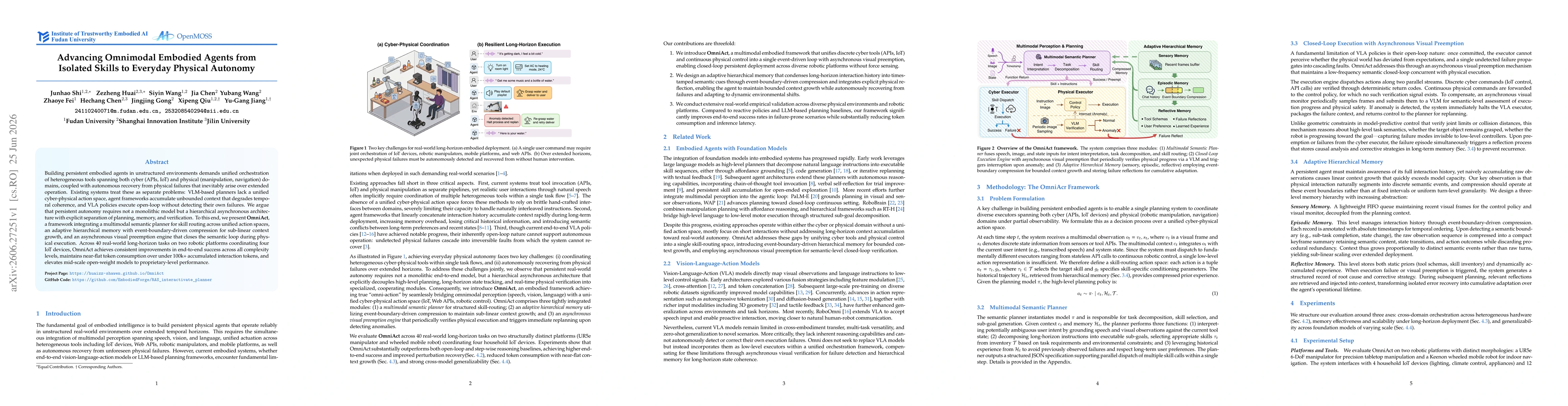 Thumbnail for Advancing Omnimodal Embodied Agents from Isolated Skills to Everyday Physical Autonomy