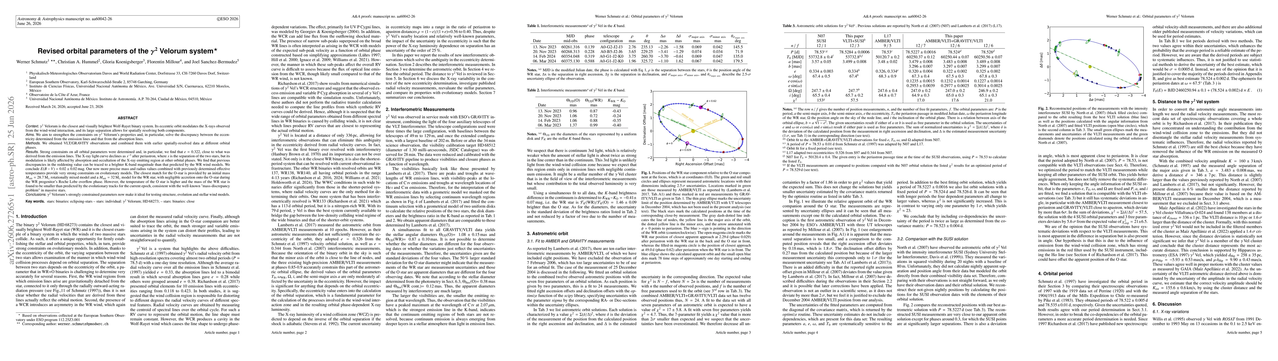 Thumbnail for Revised orbital parameters of the gamma2 Velorum system