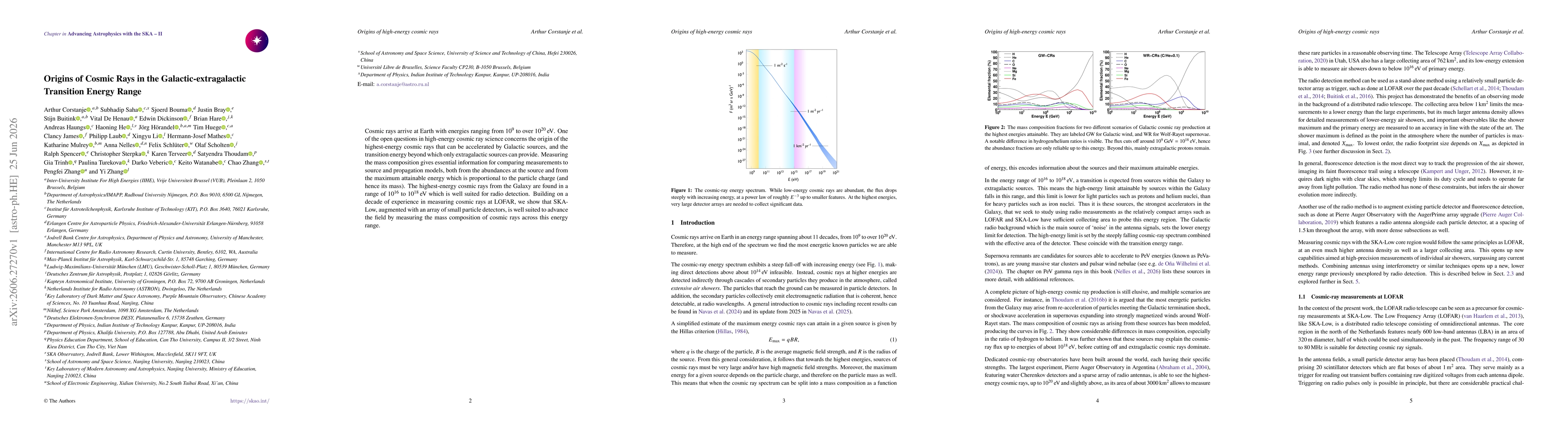 Thumbnail for Origins of Cosmic Rays in the Galactic-extragalactic Transition Energy Range