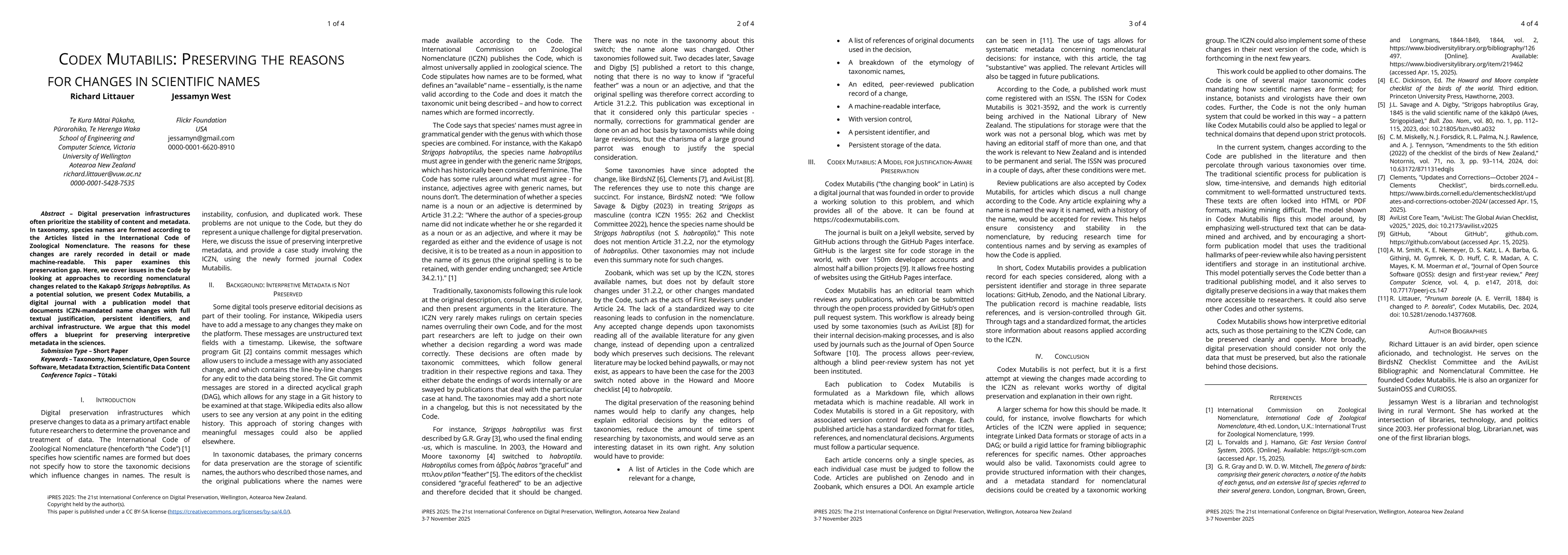 Thumbnail for Codex Mutabilis: Preserving The Reasons For Changes In Scientific Names
