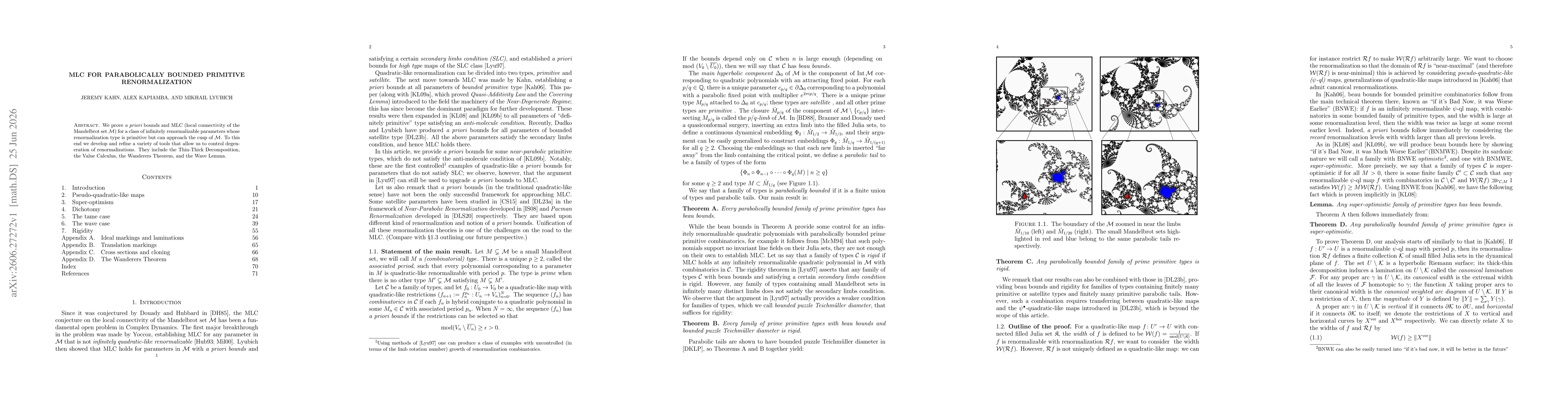 Thumbnail for MLC for parabolically bounded primitive renormalization
