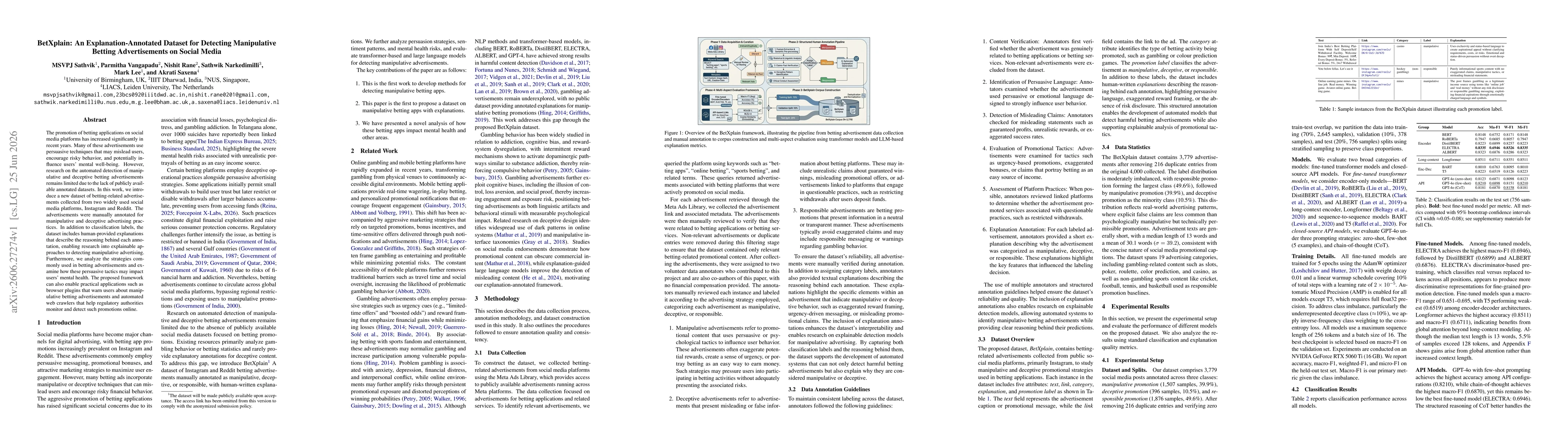 Thumbnail for BetXplain: An Explanation-Annotated Dataset for Detecting Manipulative Betting Advertisements on Social Media