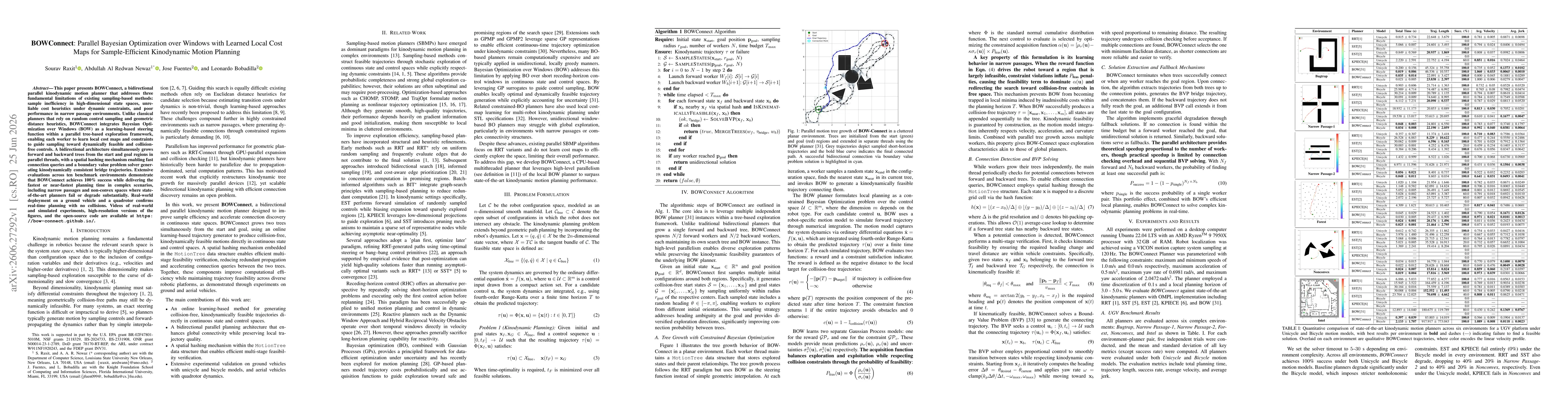 Thumbnail for BOWConnect: Parallel Bayesian Optimization over Windows with Learned Local Cost Maps for Sample-Efficient Kinodynamic Motion Planning