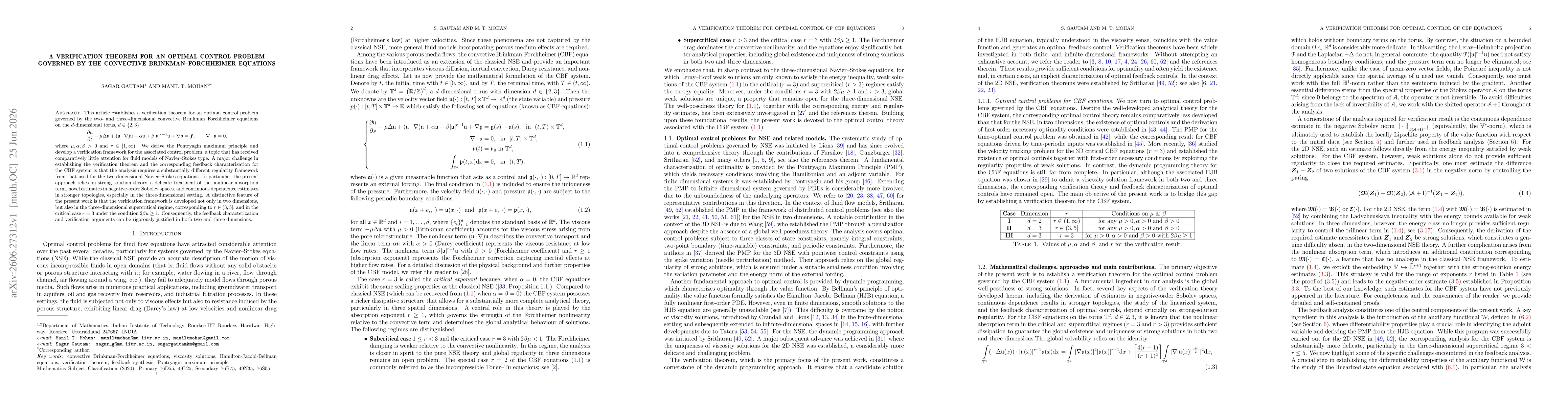 Thumbnail for A Verification Theorem for an Optimal Control Problem Governed by the Convective Brinkman--Forchheimer Equations