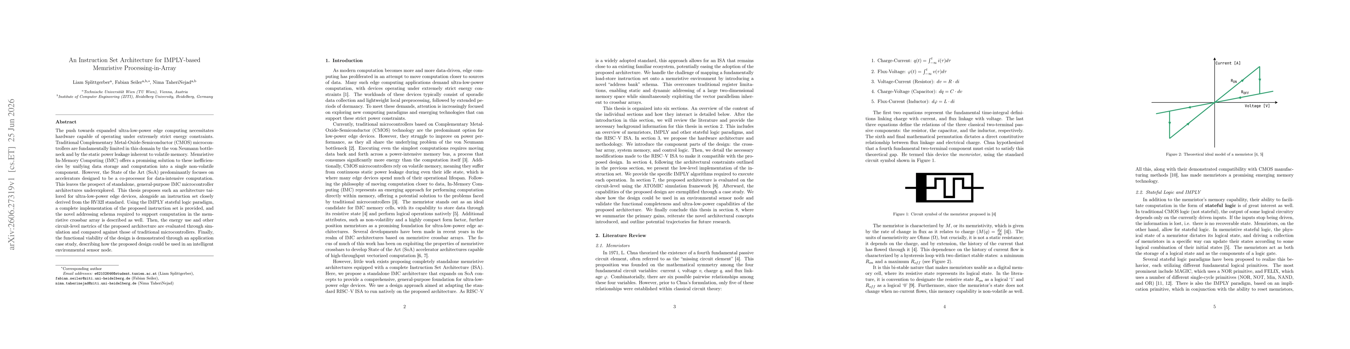 Thumbnail for An Instruction Set Architecture for IMPLY-based Memristive Processing-in-Array