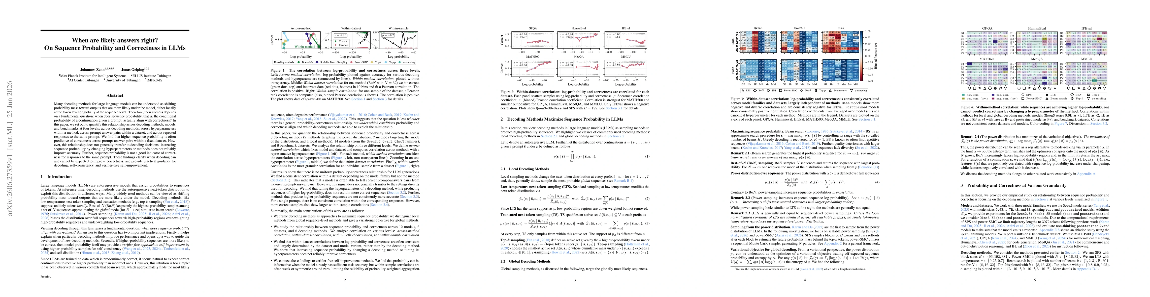 Thumbnail for When are likely answers right? On Sequence Probability and Correctness in LLMs