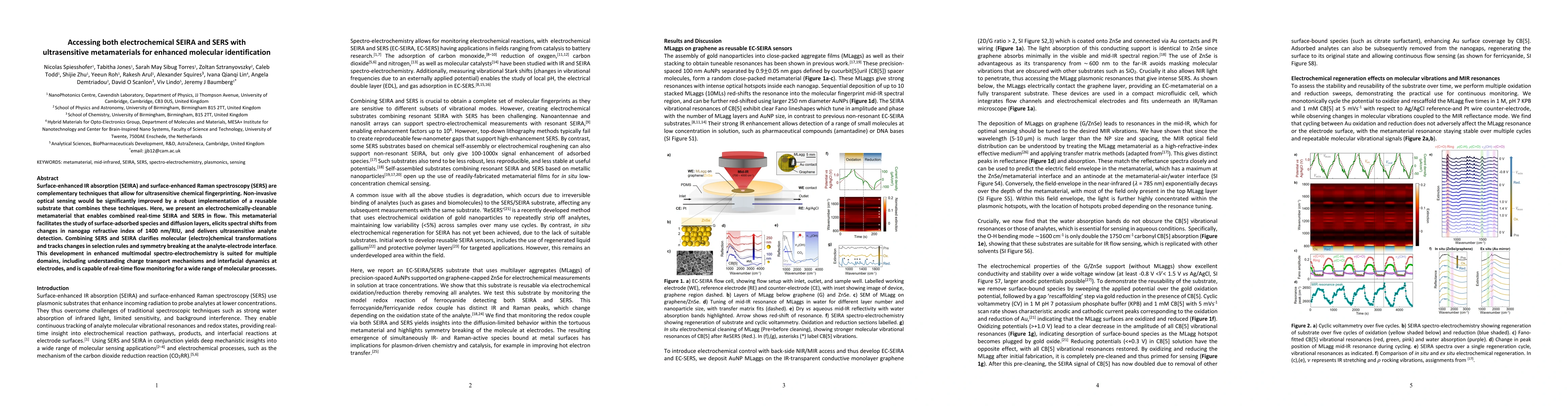 Thumbnail for Accessing both electrochemical SEIRA and SERS with ultrasensitive metamaterials for enhanced molecular identification