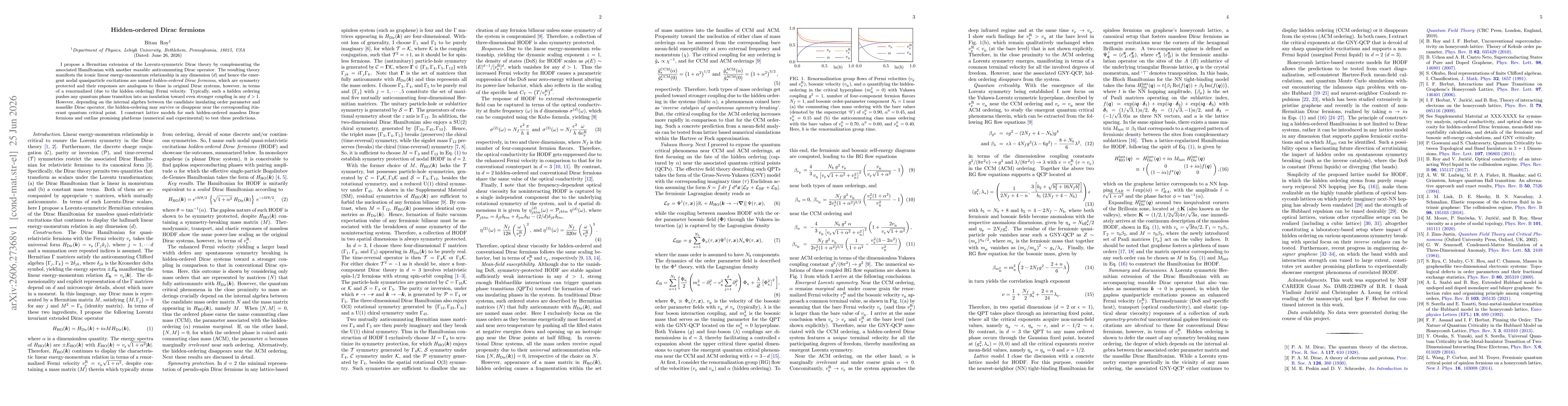 Thumbnail for Hidden-ordered Dirac fermions