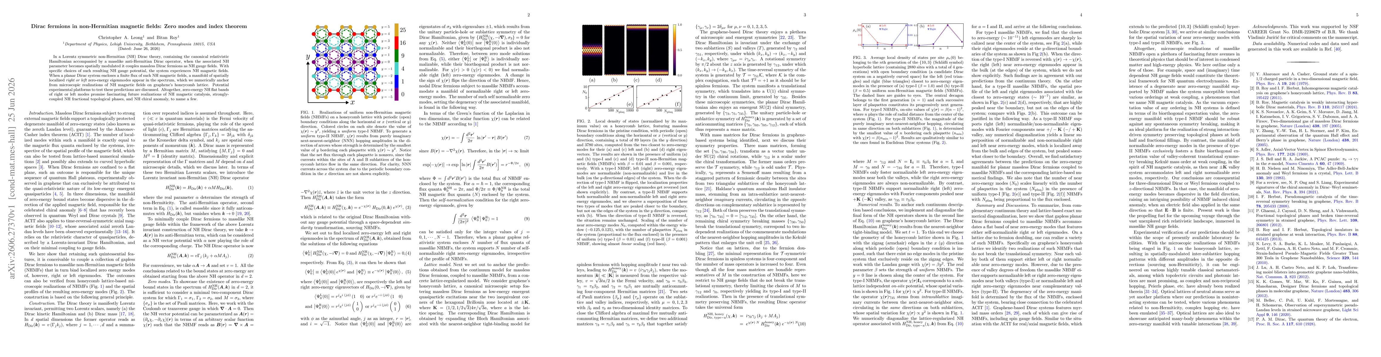 Thumbnail for Dirac fermions in non-Hermitian magnetic fields: Zero modes and index theorem