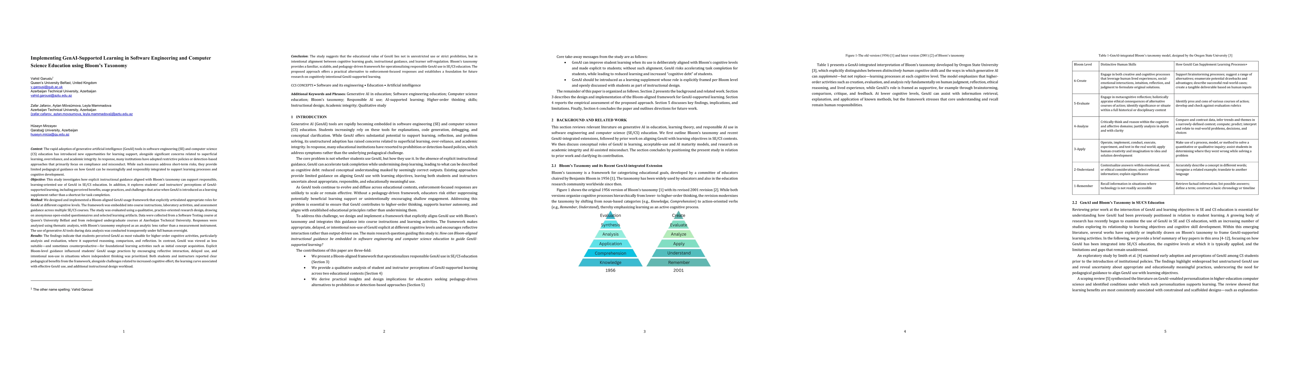 Thumbnail for Implementing GenAI-Supported Learning in Software Engineering and Computer Science Education using Bloom's Taxonomy