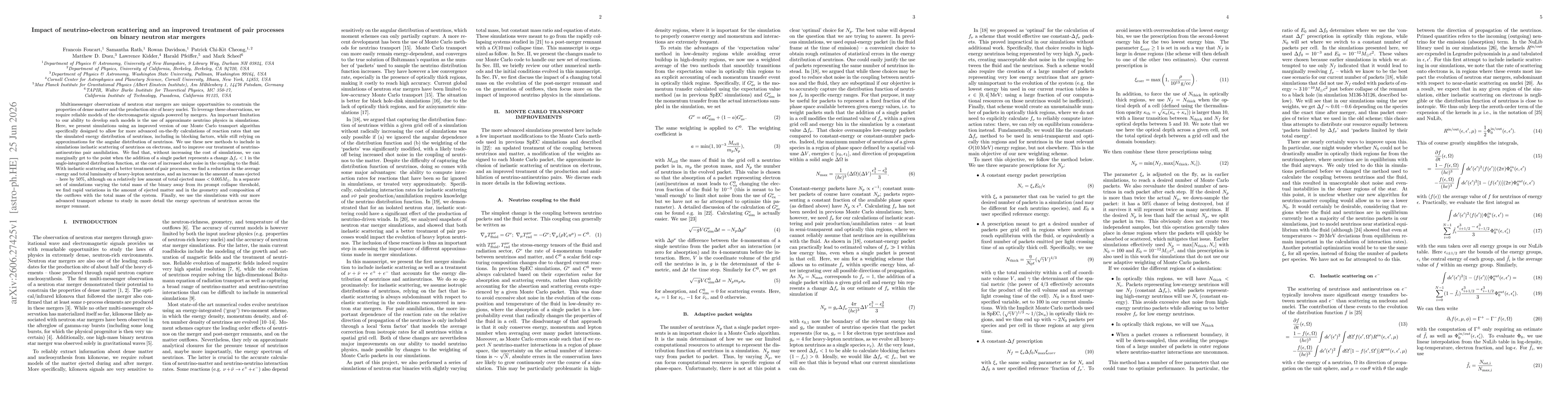 Thumbnail for Impact of neutrino-electron scattering and an improved treatment of pair processes on binary neutron star mergers