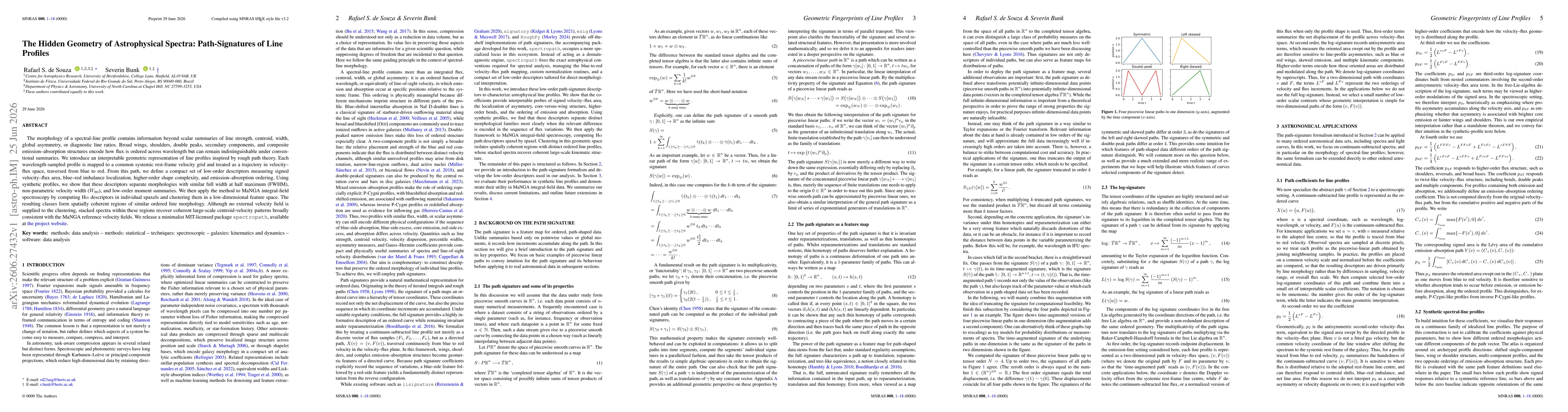 Thumbnail for The Hidden Geometry of Astrophysical Spectra: Path-Signatures of Line Profiles