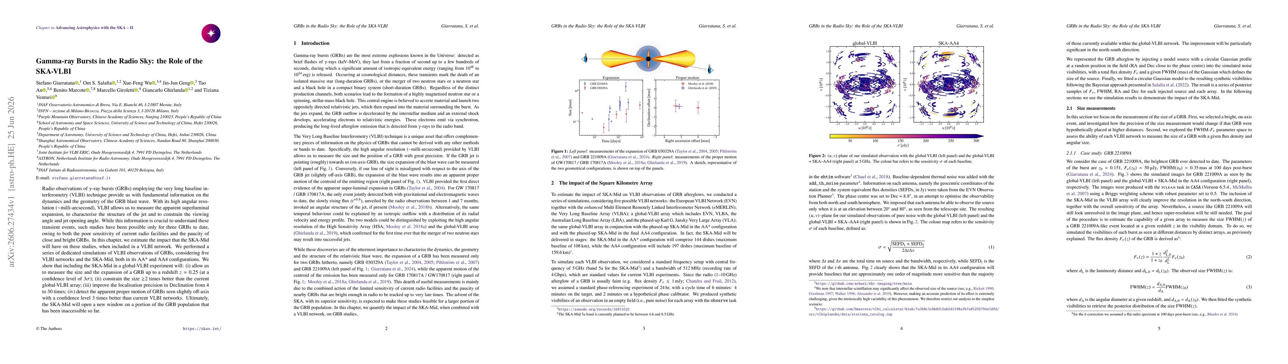 Thumbnail for Gamma-ray Bursts in the Radio Sky: the Role of the SKA-VLBI