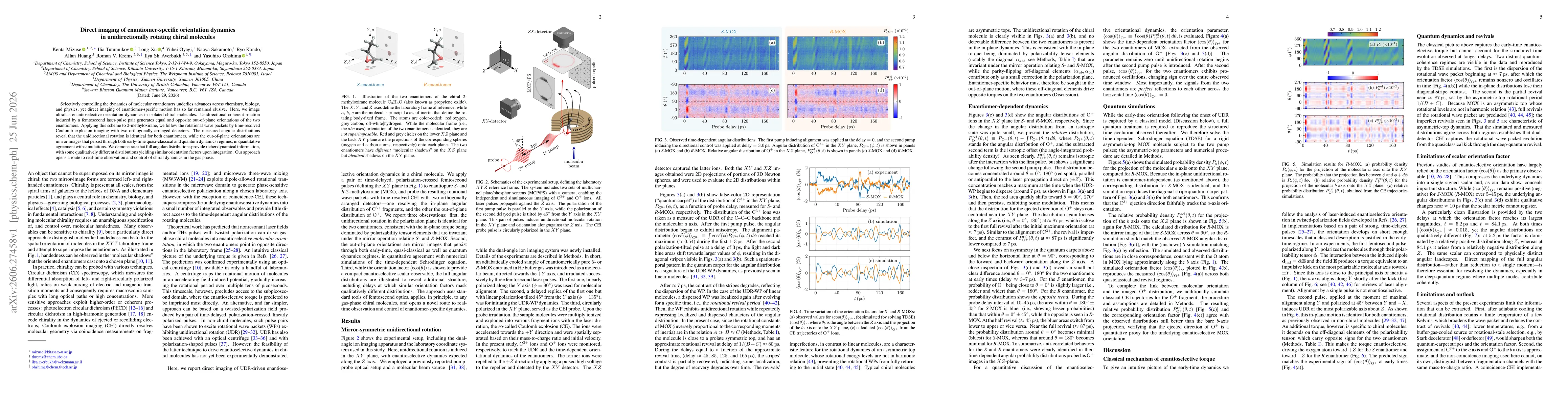 Thumbnail for Direct imaging of enantiomer-specific orientation dynamics in unidirectionally rotating chiral molecules