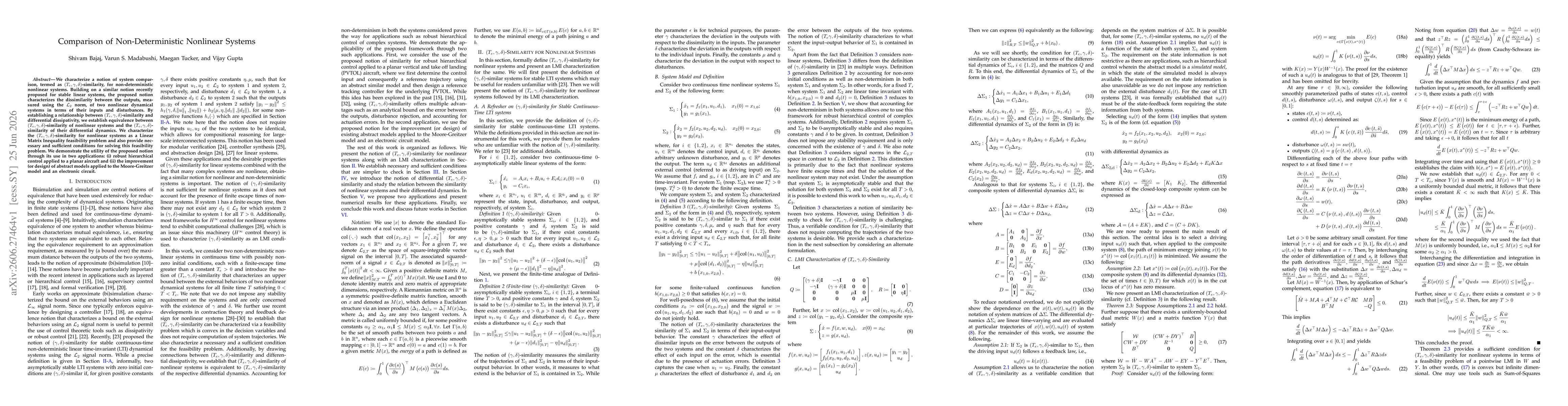 Thumbnail for Comparison of Non-Deterministic Nonlinear Systems