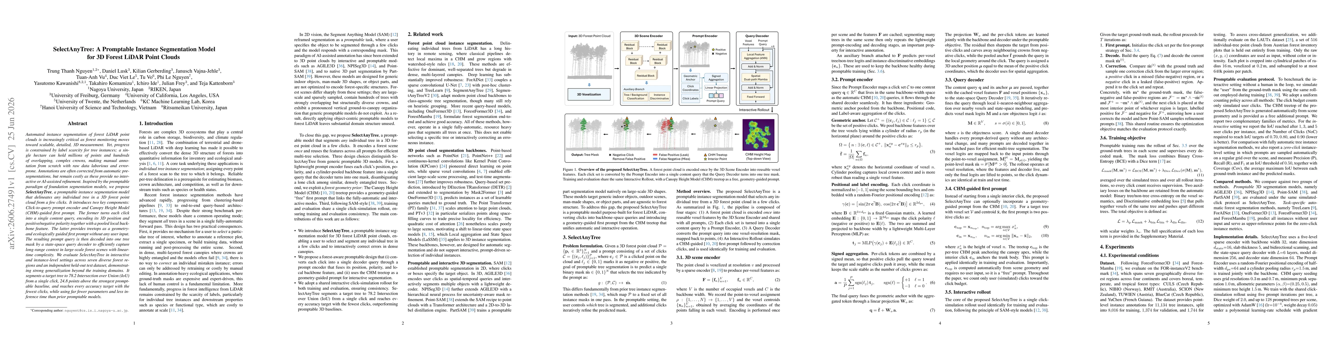 Thumbnail for SelectAnyTree: A Promptable Instance Segmentation Model for 3D Forest LiDAR Point Clouds