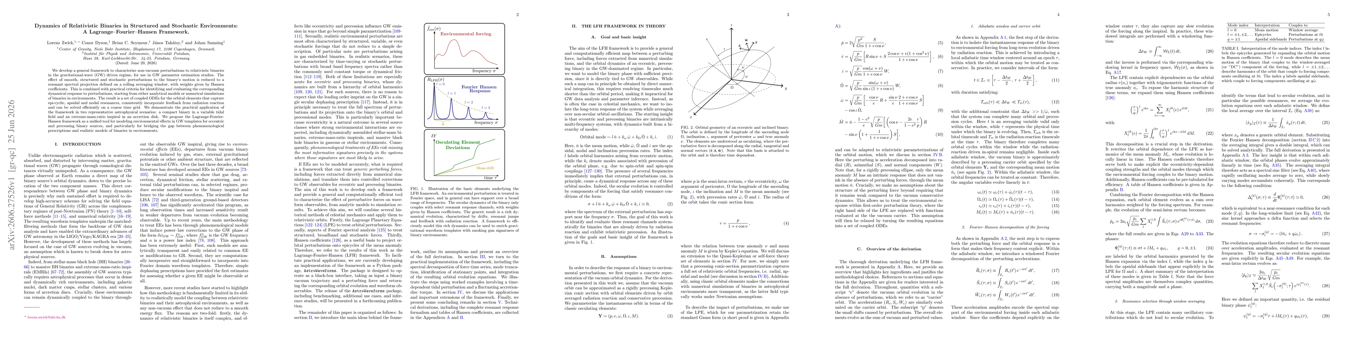 Thumbnail for Dynamics of Relativistic Binaries in Structured and Stochastic Environments: A Lagrange-Fourier-Hansen Framework
