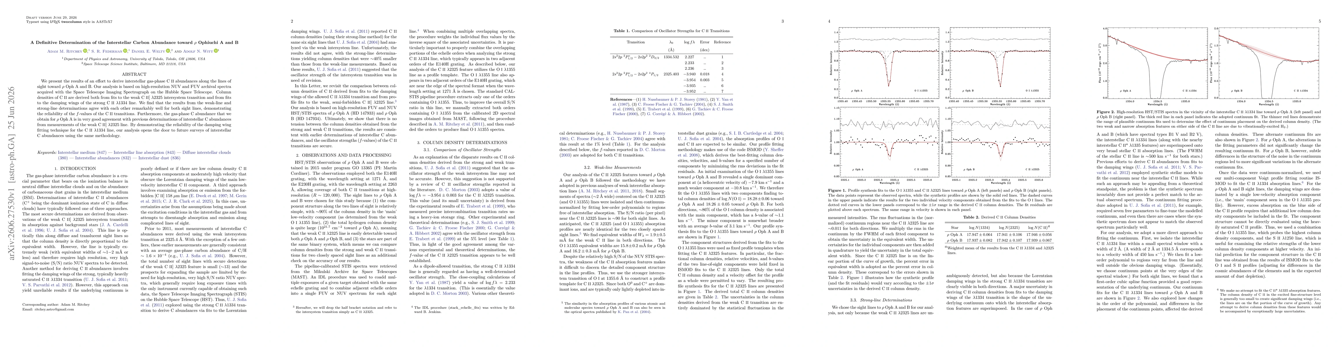 Thumbnail for A Definitive Determination of the Interstellar Carbon Abundance toward rho Ophiuchi A and B