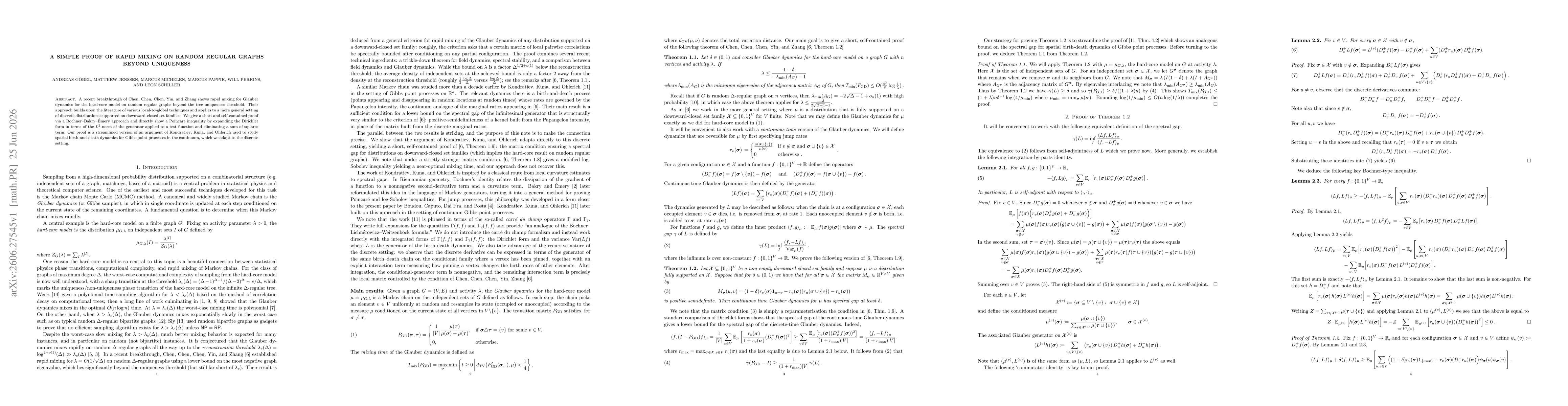 Thumbnail for A simple proof of rapid mixing on random regular graphs beyond uniqueness