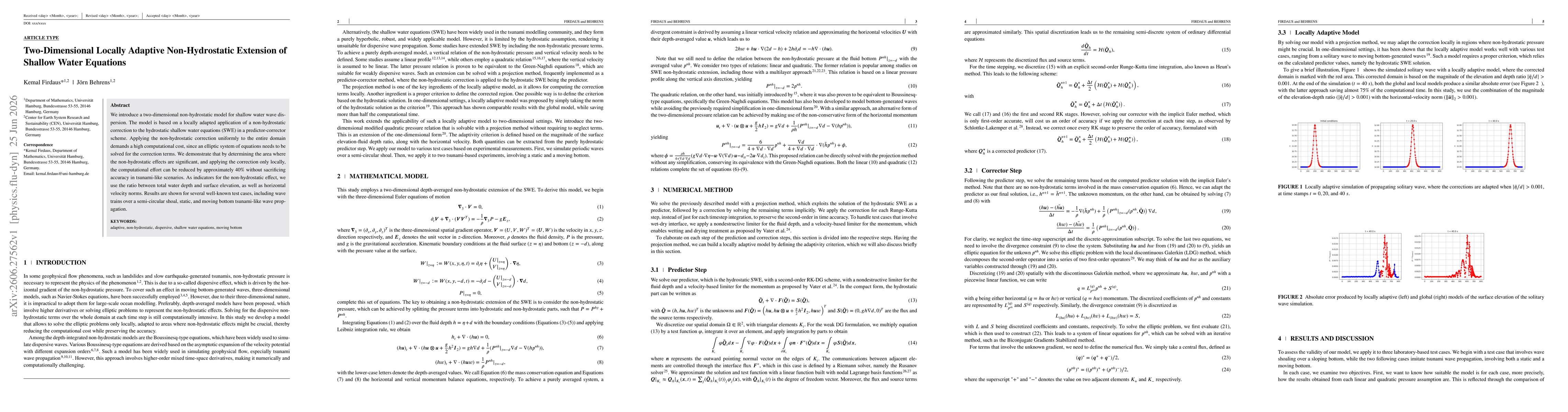 Thumbnail for Two-Dimensional Locally Adaptive Non-Hydrostatic Extension of Shallow Water Equations