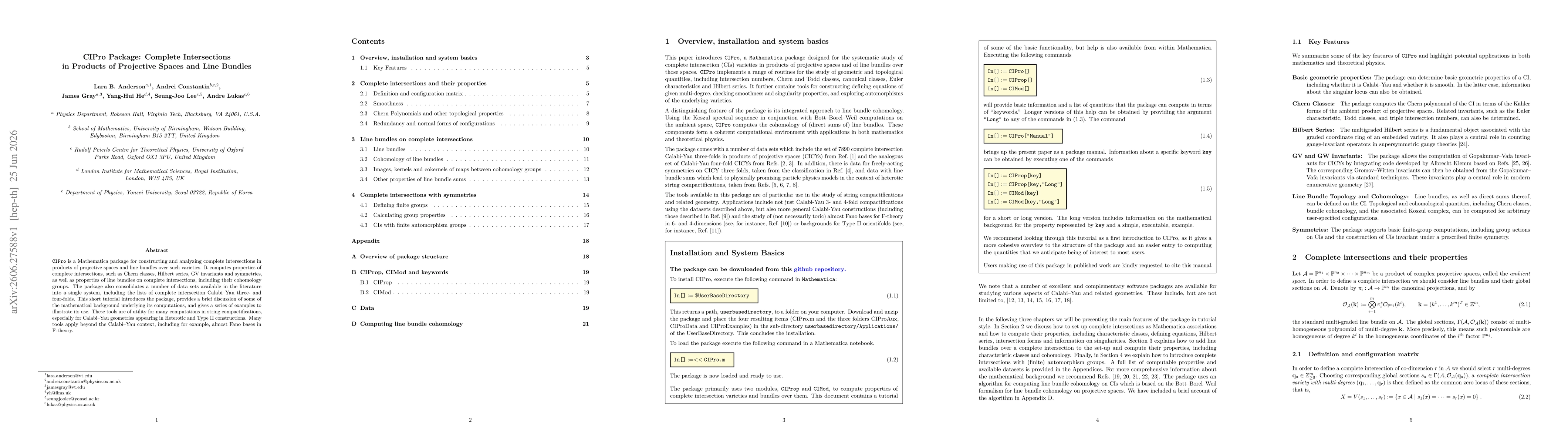 Thumbnail for CIPro Package: Complete Intersections in Products of Projective Spaces and Line Bundles