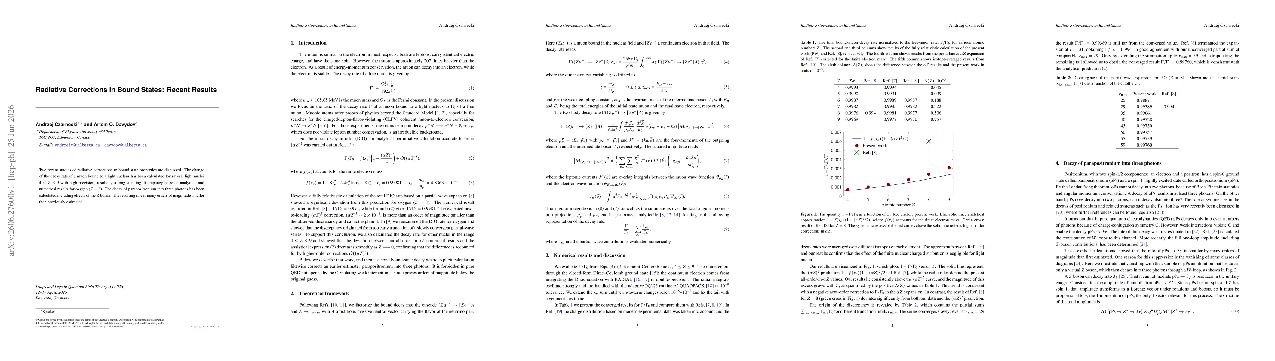 Thumbnail for Radiative Corrections in Bound States: Recent Results