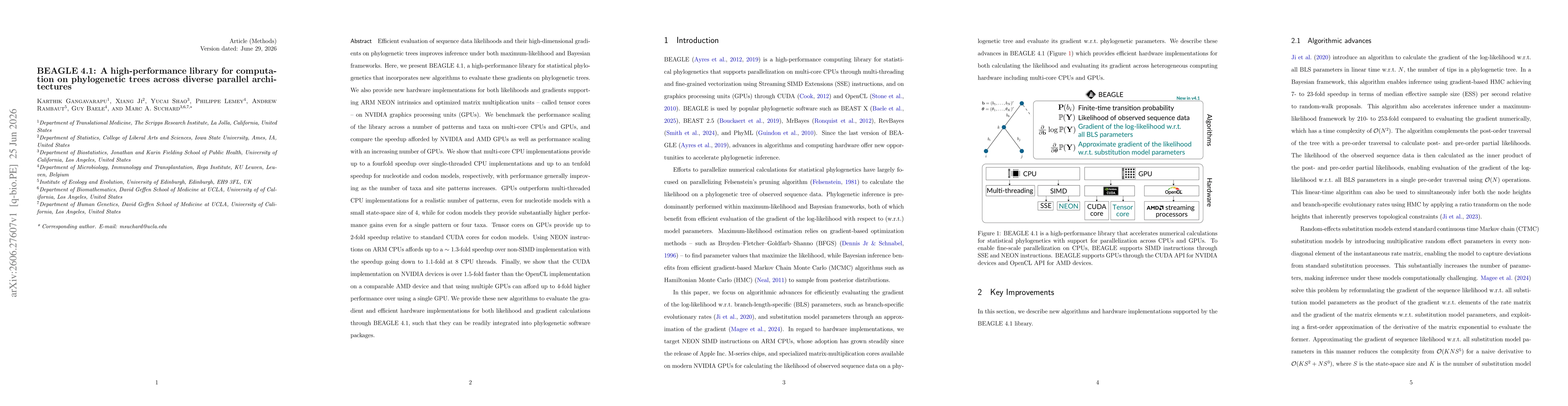 Thumbnail for BEAGLE 4.1: A high-performance library for computation on phylogenetic trees across diverse parallel architectures