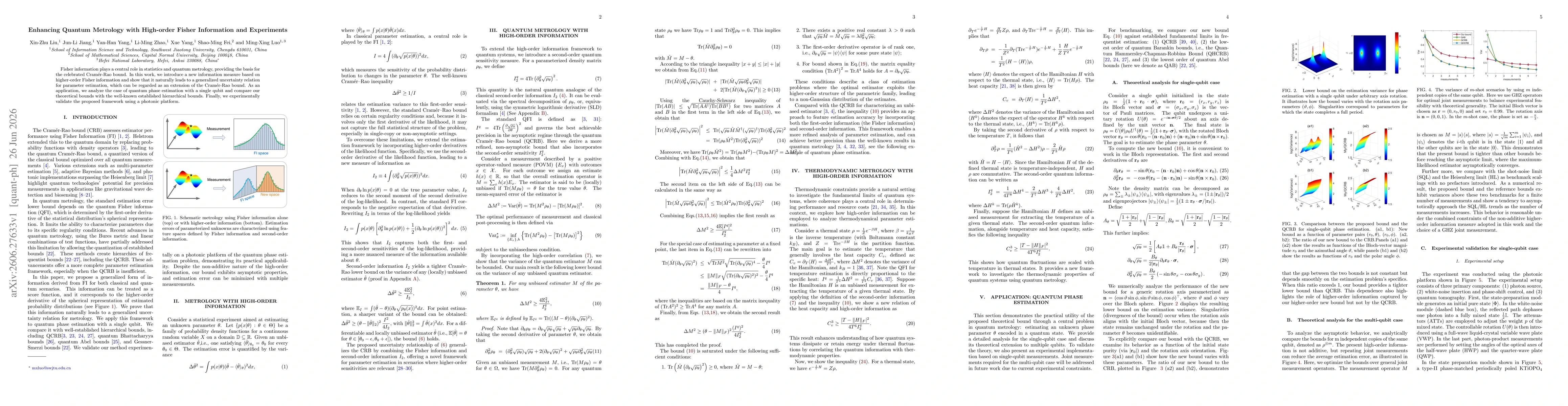 Thumbnail for Enhancing Quantum Metrology with High-order Fisher Information and Experiments