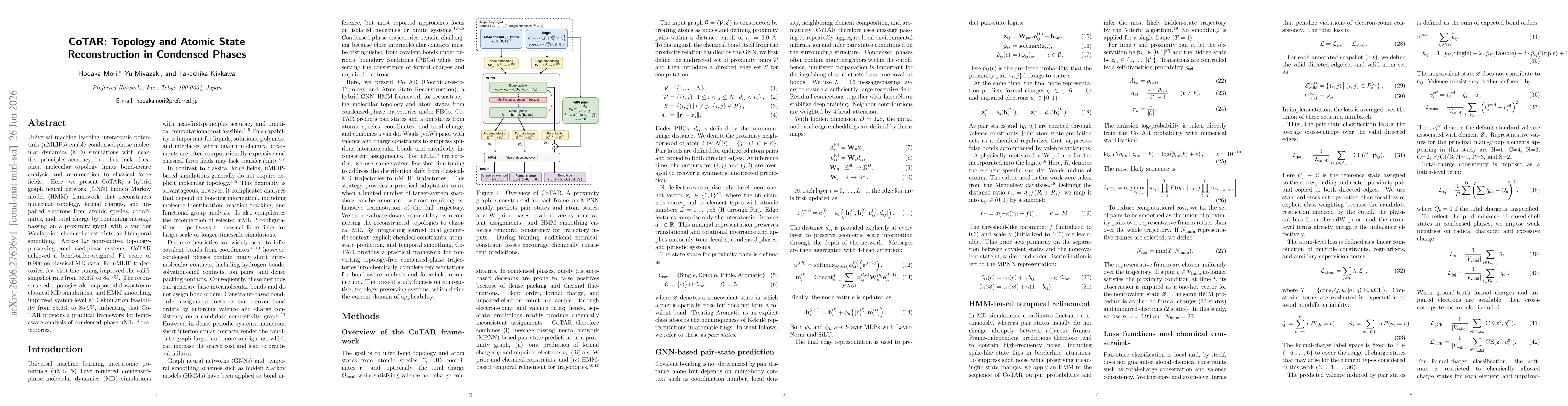 Thumbnail for CoTAR: Topology and Atomic State Reconstruction in Condensed Phases