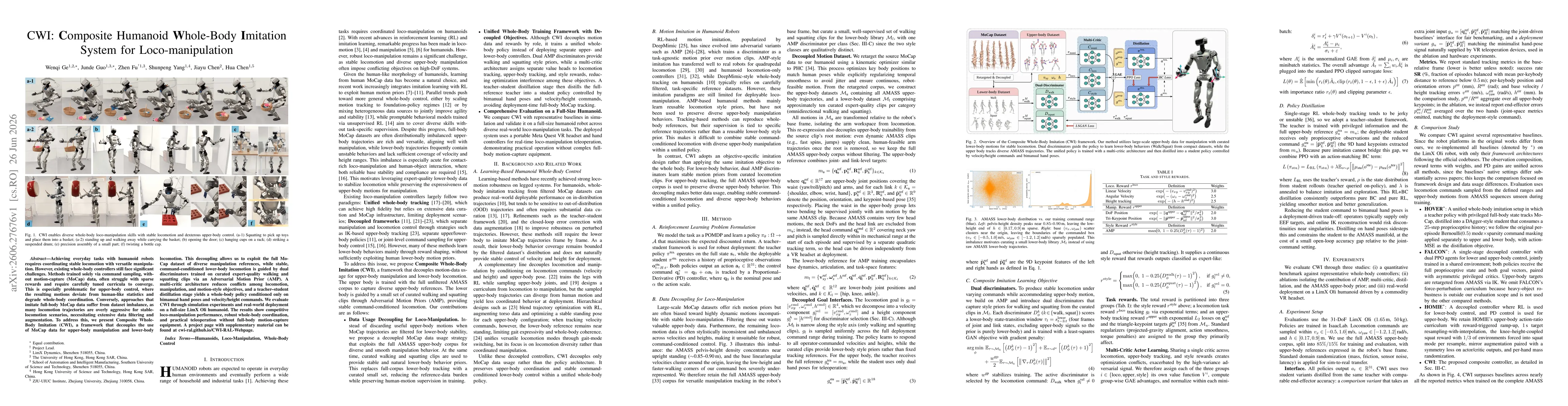 Thumbnail for CWI: Composite Humanoid Whole-Body Imitation System for Loco-manipulation