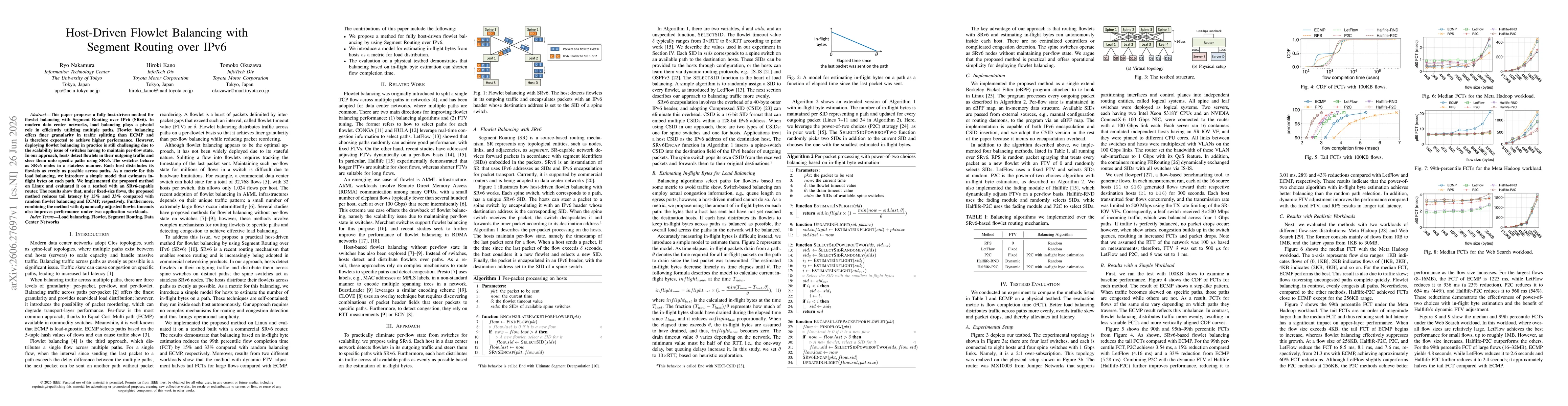 Thumbnail for Host-Driven Flowlet Balancing with Segment Routing over IPv6
