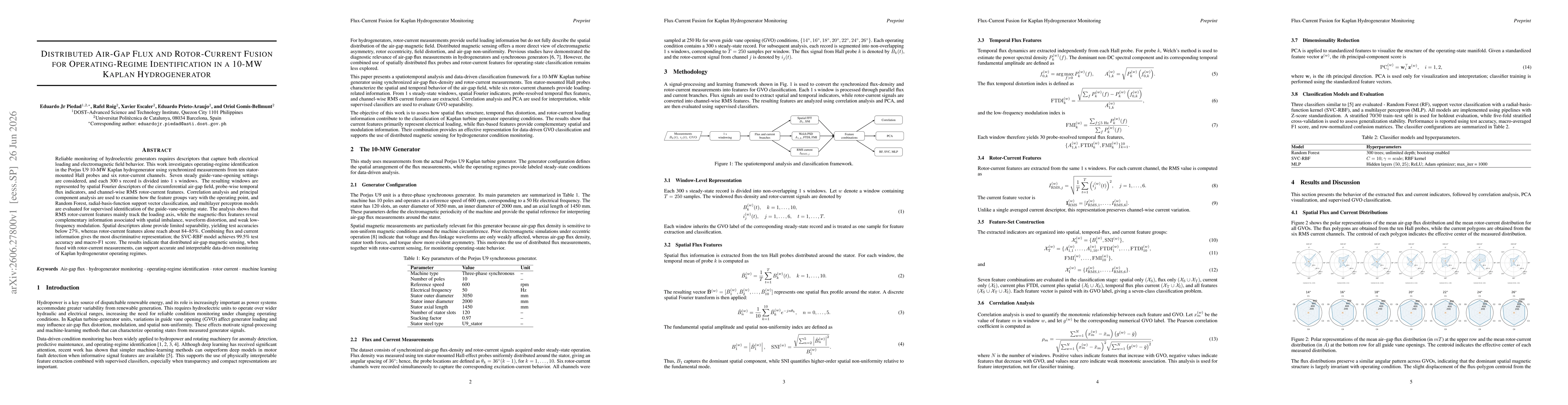 Thumbnail for Distributed Air-Gap Flux and Rotor-Current Fusion for Operating-Regime Identification in a 10-MW Kaplan Hydrogenerator