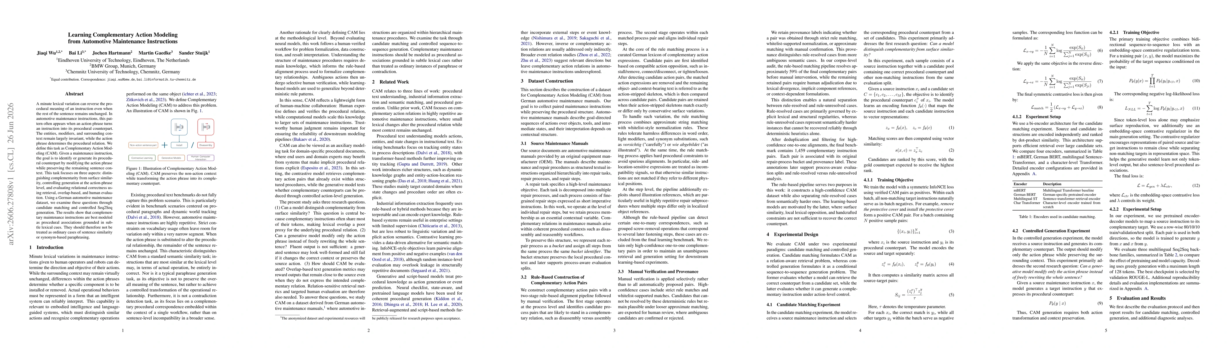 Thumbnail for Learning Complementary Action Modeling from Automotive Maintenance Instructions
