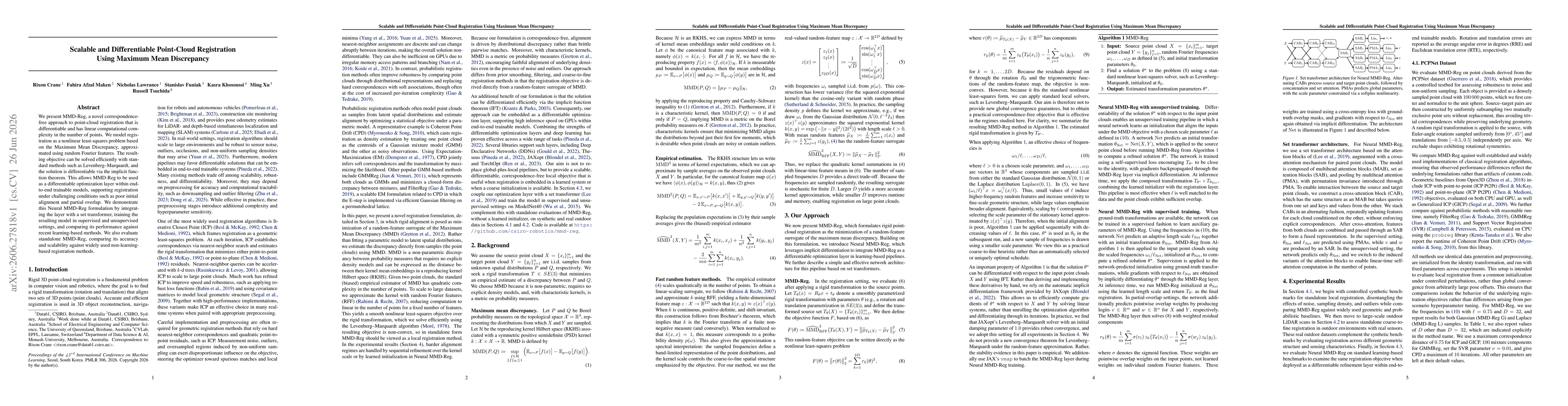 Thumbnail for Scalable and Differentiable Point-Cloud Registration Using Maximum Mean Discrepancy