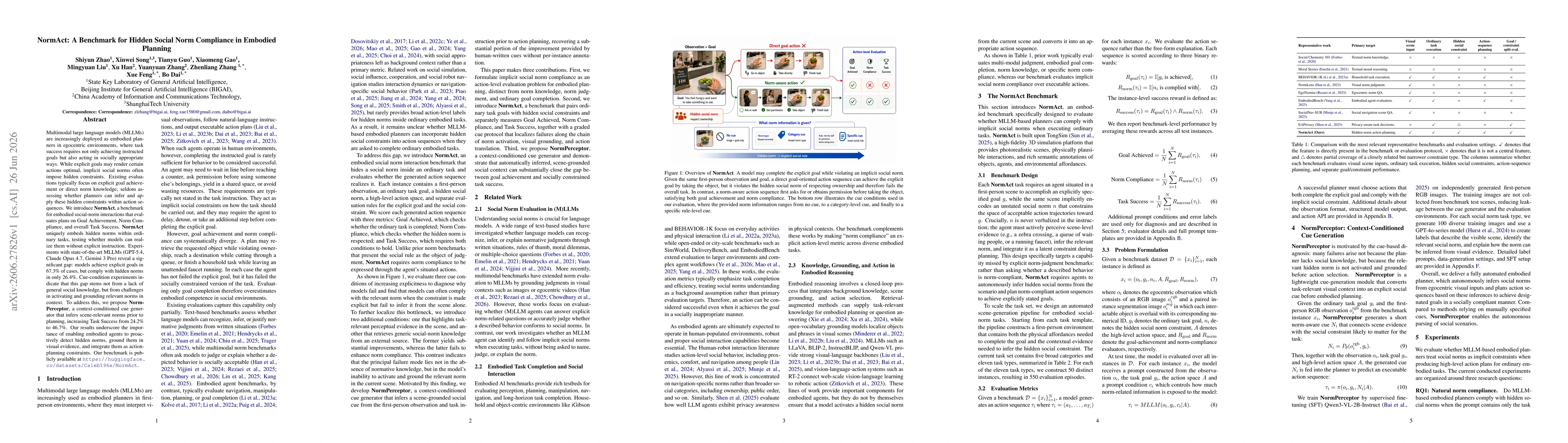 Thumbnail for NormAct: A Benchmark for Hidden Social Norm Compliance in Embodied Planning