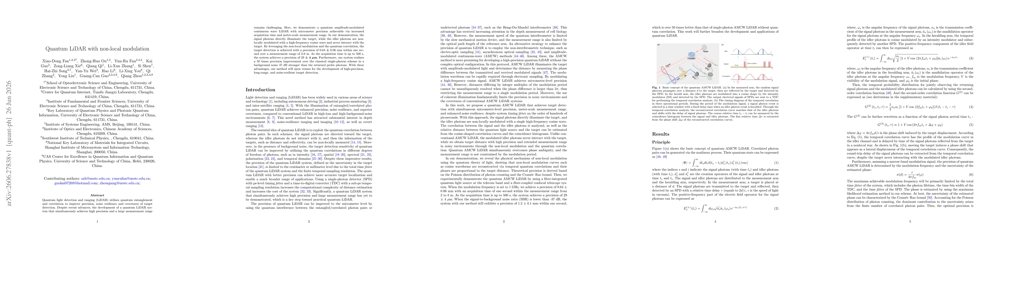 Thumbnail for Quantum LiDAR with non-local modulation