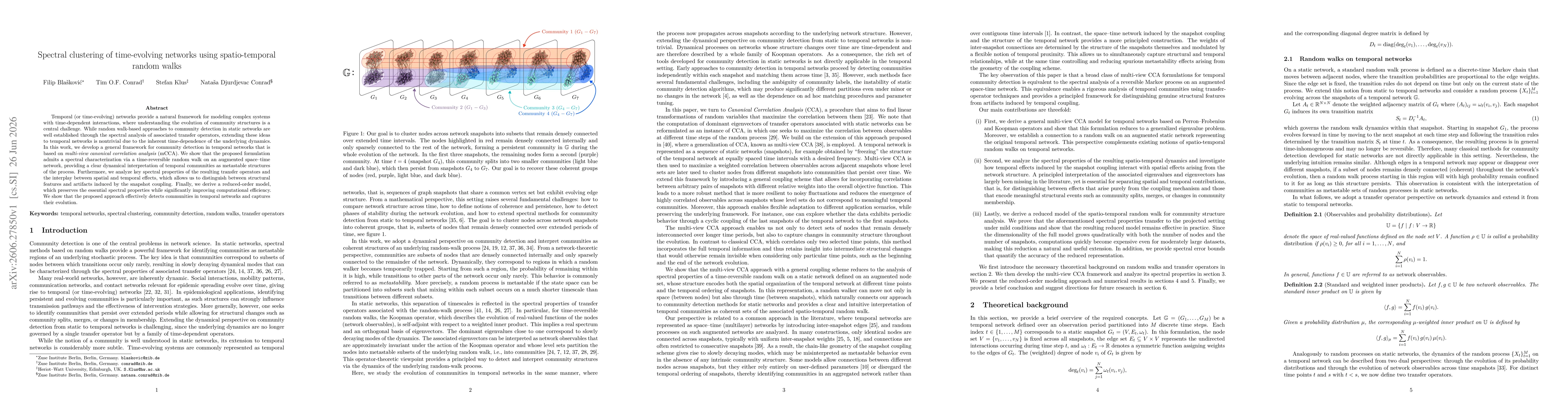 Thumbnail for Spectral clustering of time-evolving networks using spatio-temporal random walks
