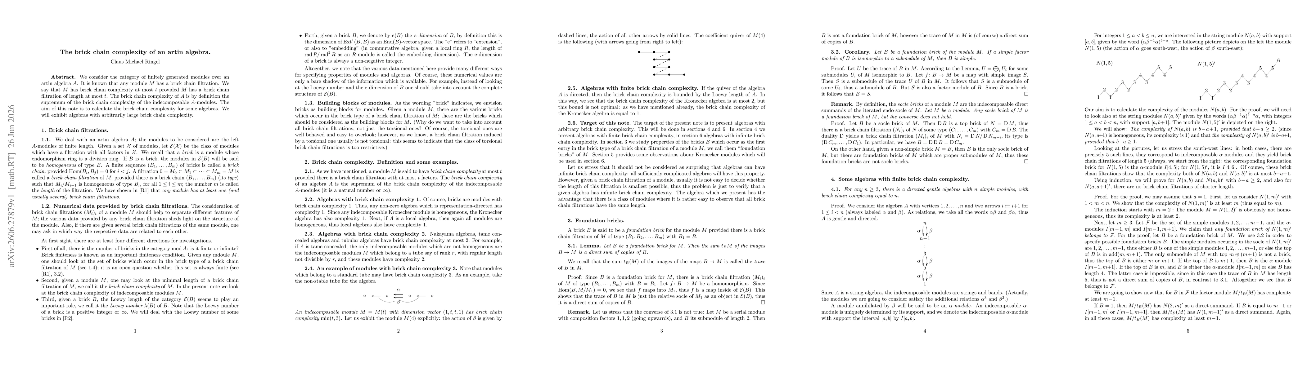 Thumbnail for The brick chain complexity of an artin algebra