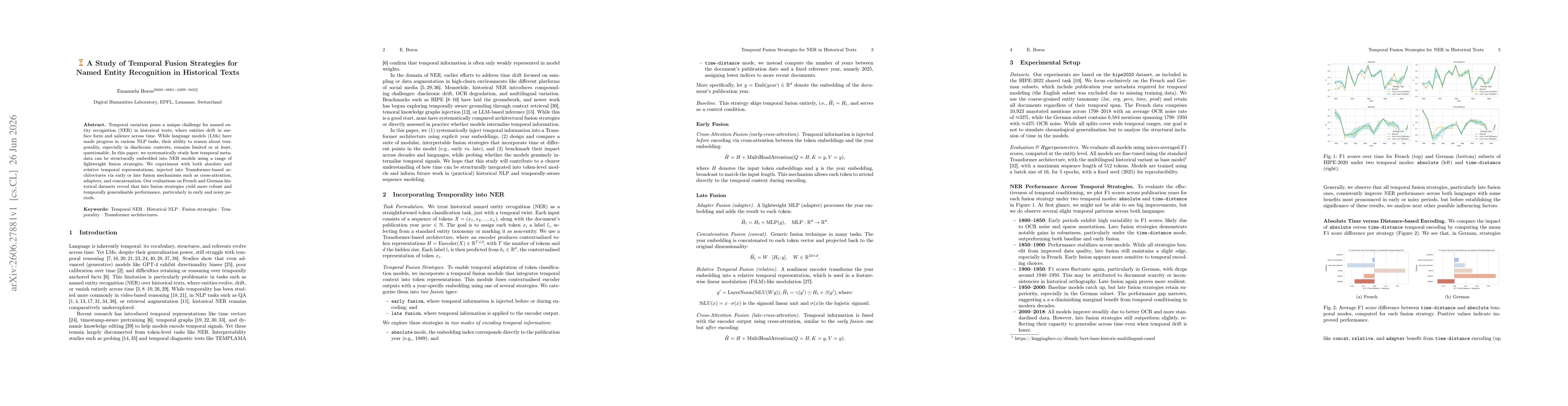 Thumbnail for A Study of Temporal Fusion Strategies for Named Entity Recognition in Historical Texts