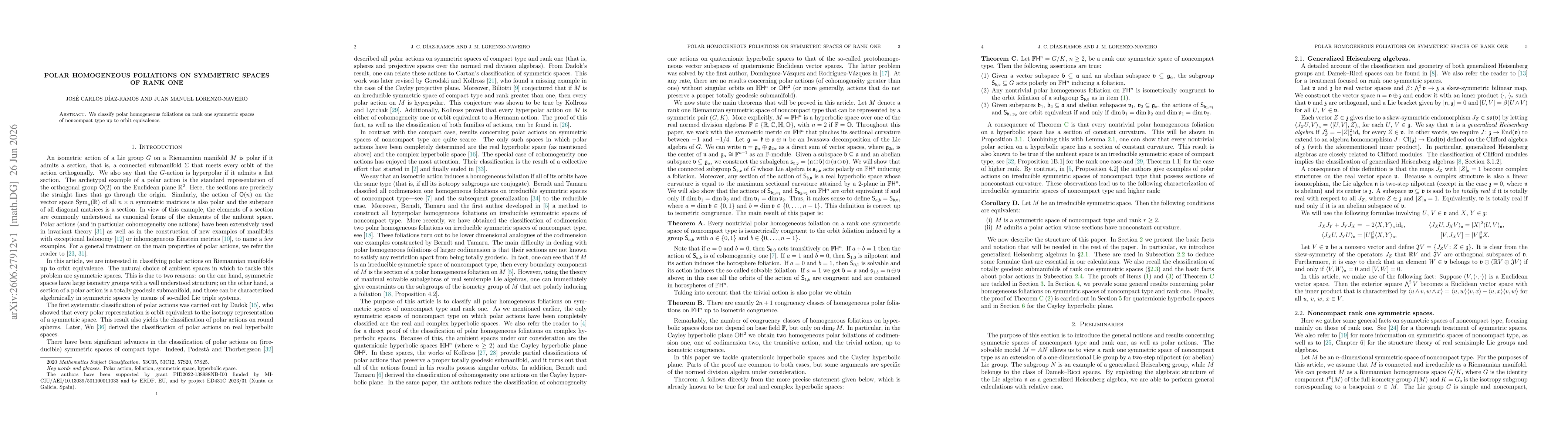 Thumbnail for Polar homogeneous foliations on symmetric spaces of rank one